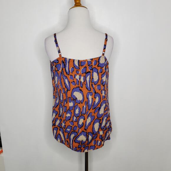 CAbi Isla Animal Print Cami Button Front Orange Purple Viscose 5040 Small - Picture 3 of 10